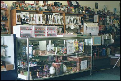 View of Glass Case, Dice, Collectible Card Games